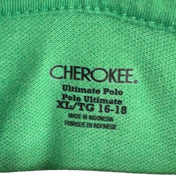 Cherokee Ultimate Polo Boys Size XL 16-18 Green - Picture 3 of 4